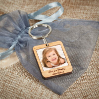 personalised wooden photo keyring