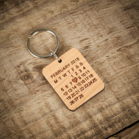 personalised wooden photo keyring