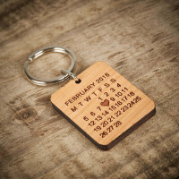 personalised wooden photo keyring