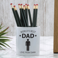 personalised best dad pen pot