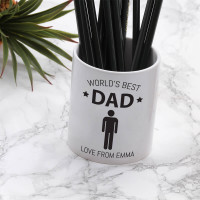 personalised best dad pen pot
