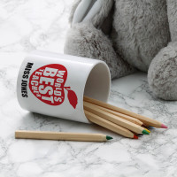 personalised World's Best Teacher Apple Pen Pot