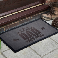 personalised World's Best Dad Lives Here Doormat