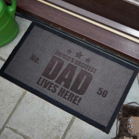 personalised World's Best Dad Lives Here Doormat