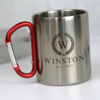 personalised Wreath Monogram Carabiner Mug