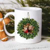 Christmas Wreath Photo Mug