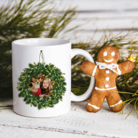 Christmas Wreath Photo Mug