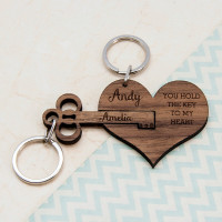 personalised Key to My Heart Keyring