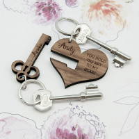 personalised Key to My Heart Keyring