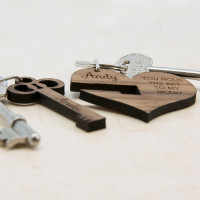 personalised Key to My Heart Keyring