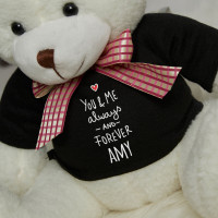 Personalised You and Me Cream Fluffy Teddy Bear