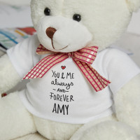 Personalised You and Me Cream Fluffy Teddy Bear