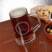 Personalised Circle Pint Design Glass Tankard