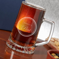 Personalised Circle Pint Design Glass Tankard