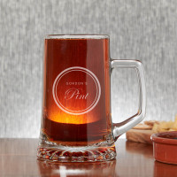 Personalised Circle Pint Design Glass Tankard