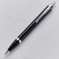 Parker IM Ballpoint Pen - Solid Black - Chrome Trim 