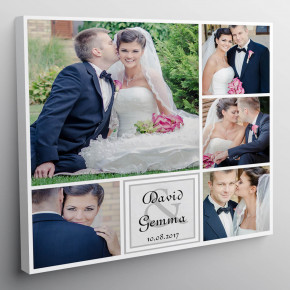12x12" Wedding Day Photo Collage Canvas