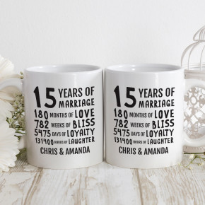 15th Anniversary Matching Mugs