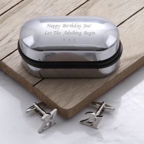 Rhodium Plated 21 Cufflinks Gift Set