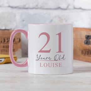 21 Years Old Pink Two Tone Mug