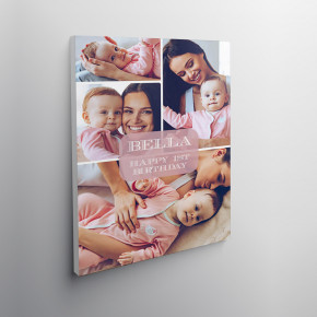 24x16" New Baby Girl Photo Collage Canvas