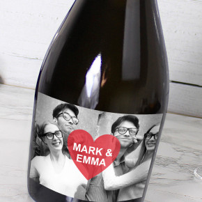 Double Photo Love Heart Prosecco