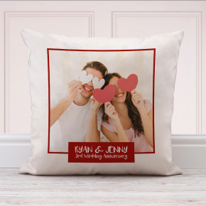 3rd Wedding Anniversary Photo Cushion