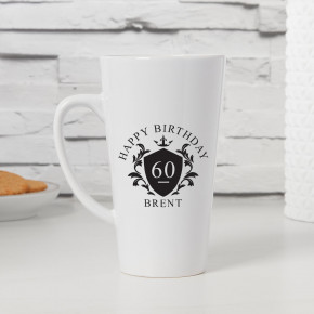 60th Birthday Crest Duraglaze Tall Latte 17 oz