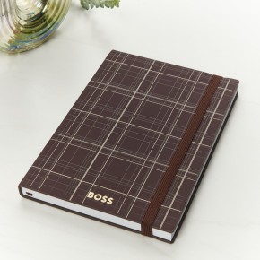 Hugo Boss Checkered Burgandy A5 Notebook