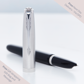Parker 51 Fountain Pen Black Chrome Trim Pen