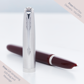 Parker 51 Fountain Pen Burgundy Chrome Trim Pen