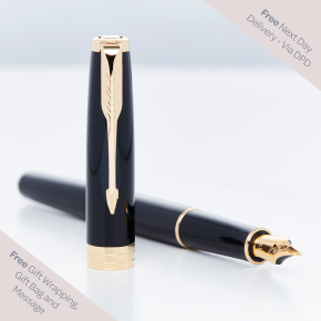 Parker Sonnet Black Gold Trim Fountain Pen
