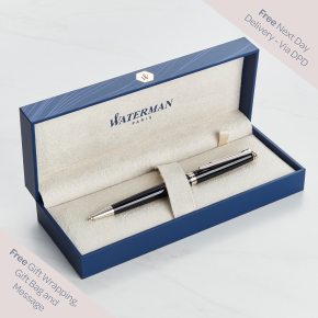 Waterman Hemisphere Black Chrome Trim Ballpoint Pen