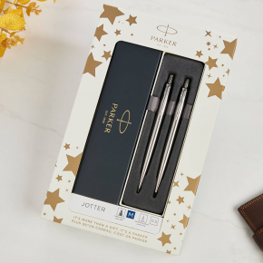 Parker Jotter Ballpoint Pen & Pencil Gift Set - Stainless Steel