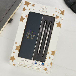 Parker Jotter Ballpoint & Fountain Pen Gift Set - Stainless Steel