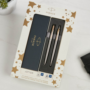 Parker Jotter Ballpoint & Fountain Pen Gift Set - Gold Trim