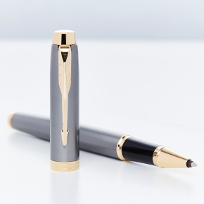 Parker IM Grey Gold Trim Rollerball Pen 