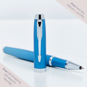 Parker IM Rituals Blue Chrome Trim Rollerball Pen
