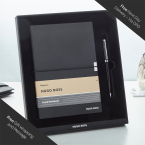 Hugo Boss Elegance A5 Notebook Set With Ballpoint Pen 