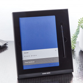 Essential Hugo Boss Blue Notebook with Ballpoint Pen