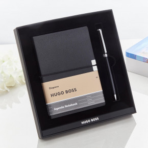 Hugo Boss A6 Agenda Notebook Set With Ballpoint Pen