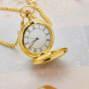 Gold Pocket Watch White Dial