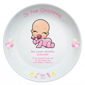 Christening Plate Baby Girl