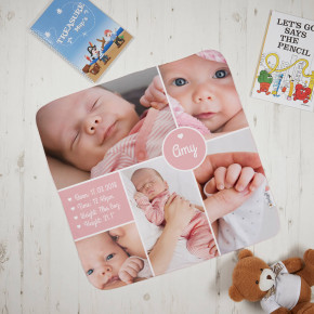 Baby Girl Photo Collage Blanket