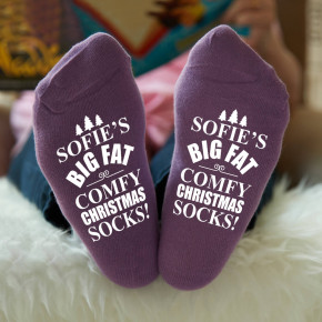  Big Comfy Christmas Purple Socks