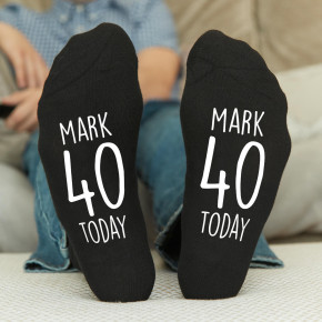  Big Number Birthday Black Socks