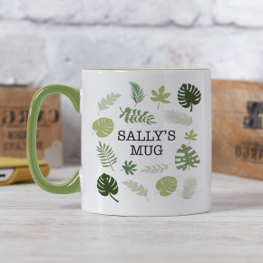 Botanical Leaves Two Tone Mug Green