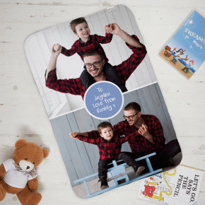 Boys Blue Double Photo Blanket