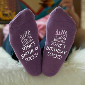  Birthday Cake Purple Socks