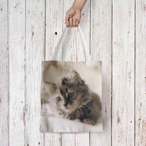 Cat Photo Canvas Tote Bag